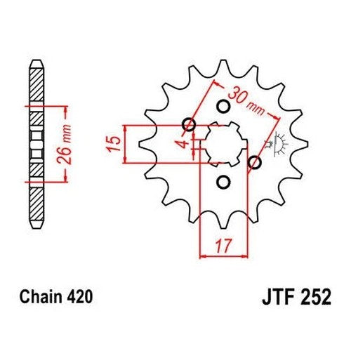 JT Front Sprocket 420 12T #JTF252.12 Honda Z50A Mini Trail/Z50R