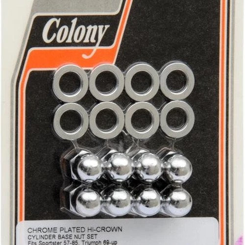 Colony Acorn Cylinder Base Nut Kit Chrome #7018-16 Harley Davidson