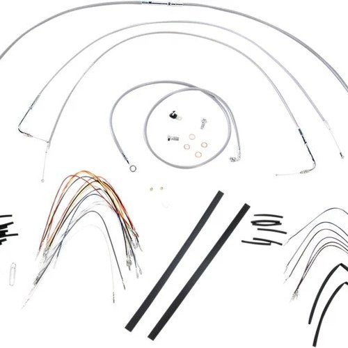 Burly Cable/Brake Line Kit for 14" Ape Hangers Stainless Braid #B30-1052