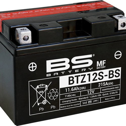 BS Battery Maintenance Free Battery BTZ12S-BS #300697 for Honda/Yamaha