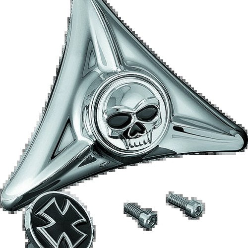 Kuryakyn License Plate Hole Covers Zombie Chrome for Harley-Davidson Models
