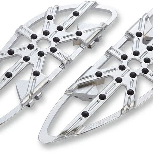 Arlen Ness 10-Gauge Adjustable Driver Floorboards Chrome #06-860 Harley Davidson