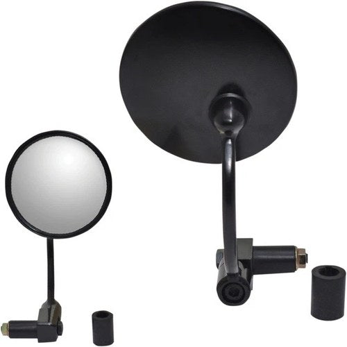 Parts Unlimited Bar End Round Mirror Black