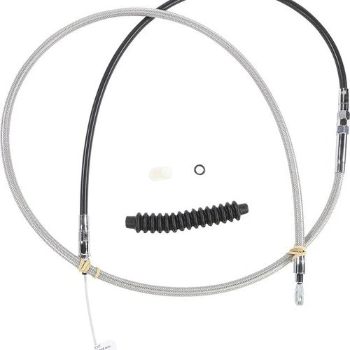 Drag Specialties Braided Clutch Cable 74" Clear Coated Harley Davidson
