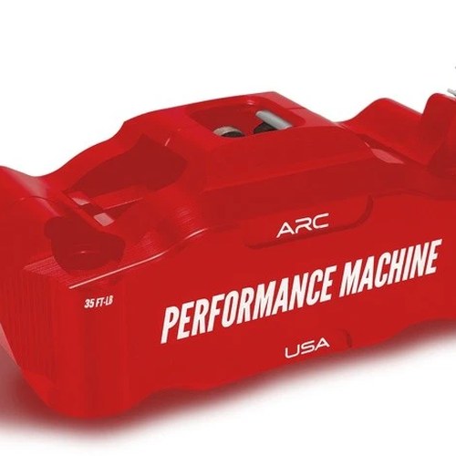 Performance Machine Radial Mount 4-Piston Brake Caliper Front Right Red