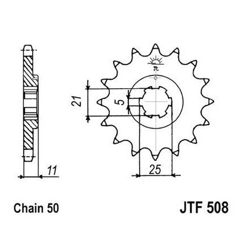 JT Front Sprocket 530 15T #JTF508.15 fits Kawasaki KH400/KH500