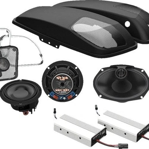 Hogtunes Wild Boar Audio Speaker/Amplifier Kit 2A 800W Black #WBA 800.4RG Kit