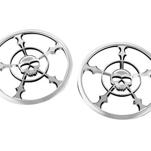 Kuryakyn Zombie Speaker Grills Front #7373 Harley Davidson