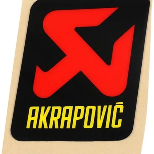 Akrapovic High-Temperature Sticker 66mm L x 70mm H Black/Red/Yellow
