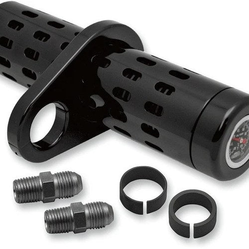 Pro-One Oil Cooler with Temperature Gauge/Universal Clamp 1" to 1-1/4" Black