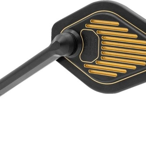 Drag Specialties Short Stem Adjustable Diamond Mirror Left Black/Gold