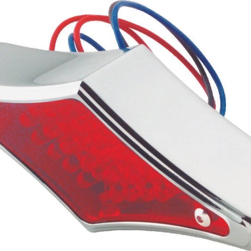 Bikers Choice Chrome Diamond LED Taillight with Red Lens for Harley-Davidson