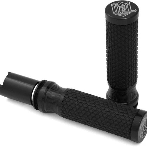 Ken's Factory Next Level Knurled Grips Coarse Black #KFG-06 Harley Davidson