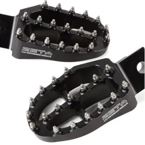 Zeta Aluminum Footpegs Black #ZE93-1020 fits Honda