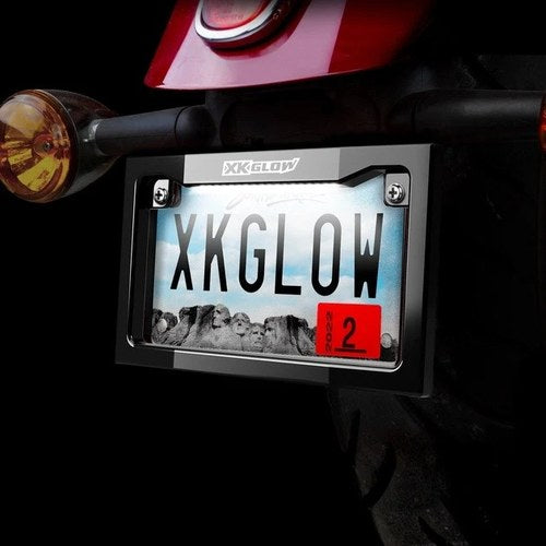 XK Glow LED License Plate Frame Black White