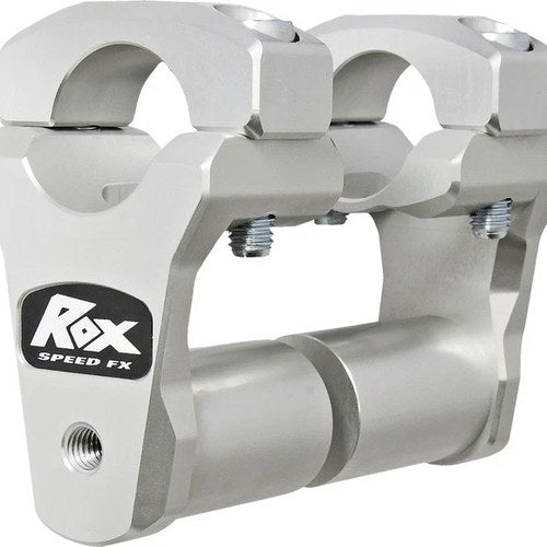 Rox Speed FX Pivoting Extended Stem Risers For 1-1/8" Handlebar 2" Matte Silver