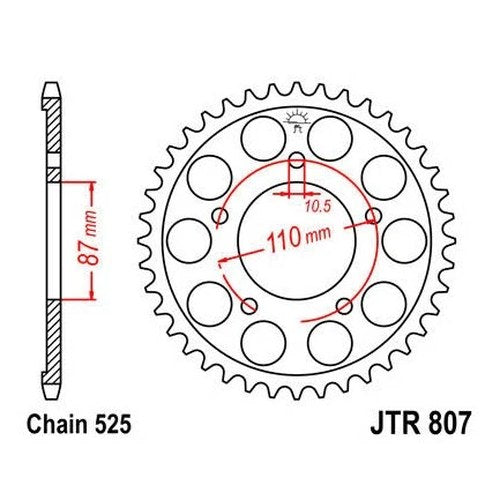 JT Steel Rear Sprocket 525 44T fits Suzuki SV650S 1999-2009