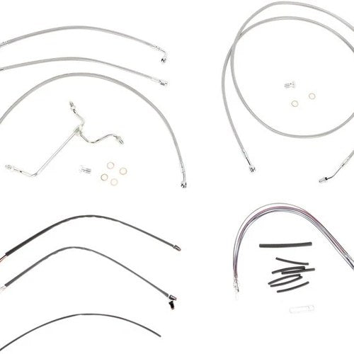 Burly Cable/Brake Line Kit for 15" Ape Hangers Stainless Braid #B30-1118