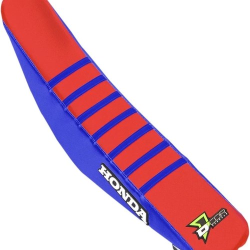 Dcor Ribbed Seat Cover Blue/Red/Blue #30-10-471 for Honda CRF250R