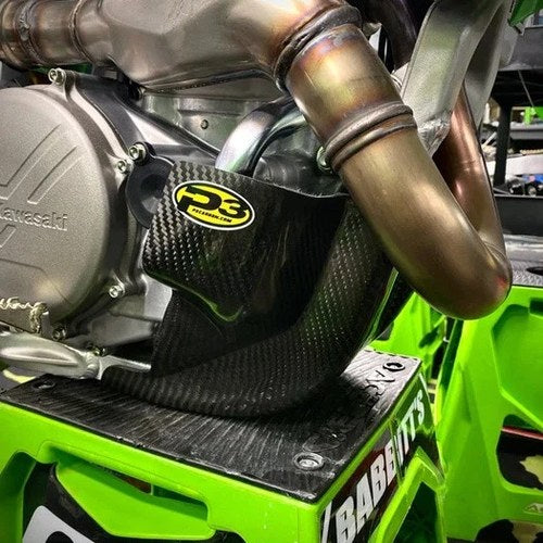 P3 Carbon Fiber Skid Plate With Link Guard Black #306073 for Kawasaki