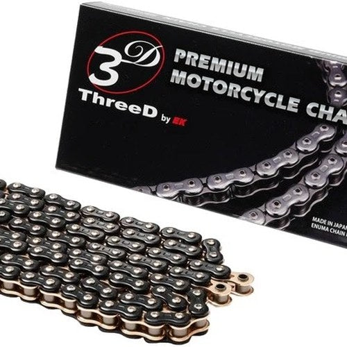 EK 520 RV3D Series Race Chain 120 Links Black/Gold