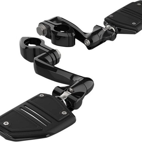 Ciro Highway Peg Mounts with Twin Rail Footrest Extended 1-1/4" Mount Black