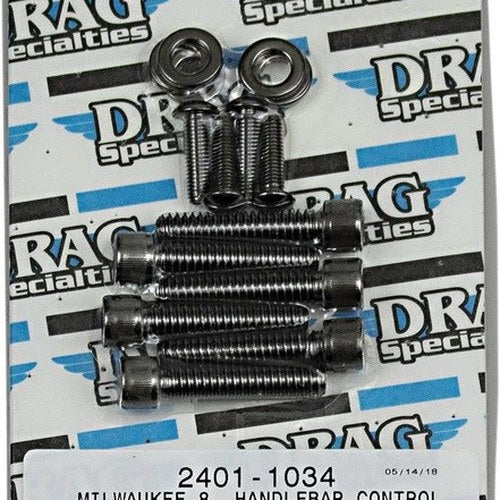 Drag Specialties Handlebar Controls Bolt Kit Knurled Black/Chrome #3325035