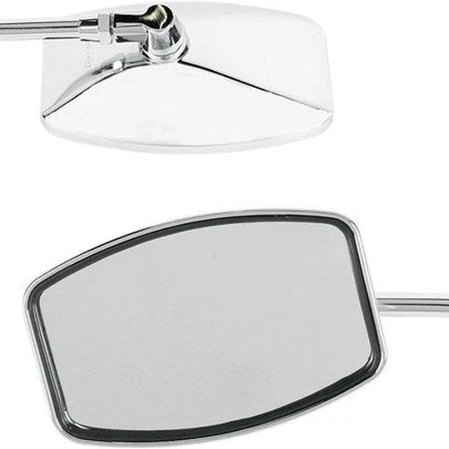Emgo Big One Mirror Set Rectangular 10mm Chrome Fits Yamaha