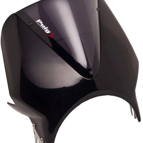 Puig Universal Vision Semi-Fairing Windscreen with 8" Cutout Dark Smoke