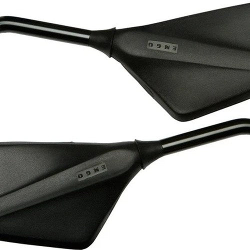 Emgo Trimline Mirror Set Rectangular 10mm 5" Stem Black Fits Yamaha