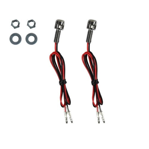 Complete Indicator LED Amber Chrome Bullet Style with Stem 14mm x 18mm