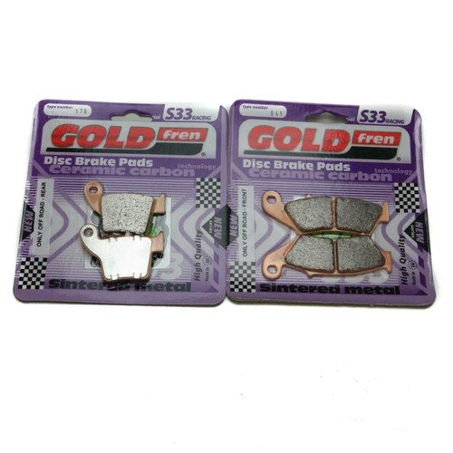 Goldfren S33 Brake Pads Front & Rear For Honda Crf 450 R8-RK 2008-2018