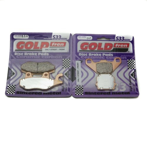 Goldfren S33 Brake Pads Front & Rear For Benelli Zanzero 350 2012-2016