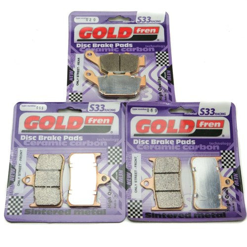 Goldfren S33 Brake Pads Front & Rear For Honda Nsr 250 R5K/R5K-2 (MC18-110) 1989