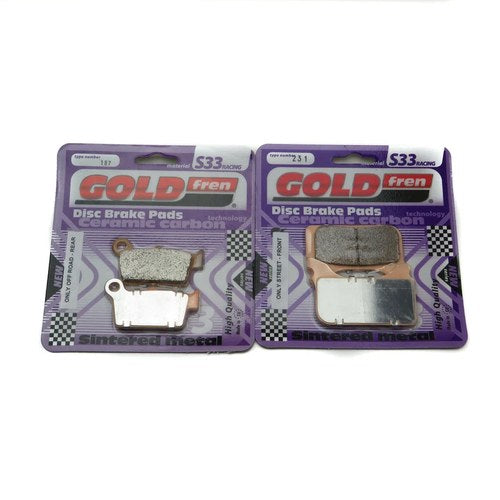 Goldfren S33 Brake Pads Front & Rear For Aprilia Sxv 450/550 Supermoto 2006-2013