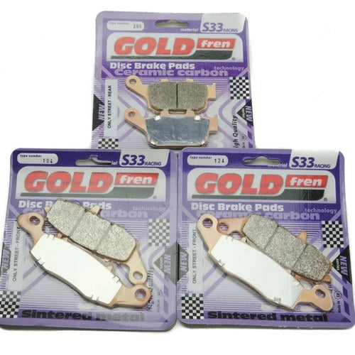Goldfren S33 Brake Pads Front & Rear For Suzuki Sfv 650 Gladius ABS 2009-2014