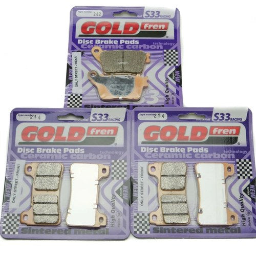 Goldfren S33 Brake Pads Front & Rear For Honda Cbr 600 Radialal Cal 2007-2016