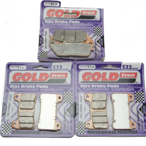 Goldfren S33 Brake Pads Front & Rear For Honda CB 1000 R Non ABS 2009-2015