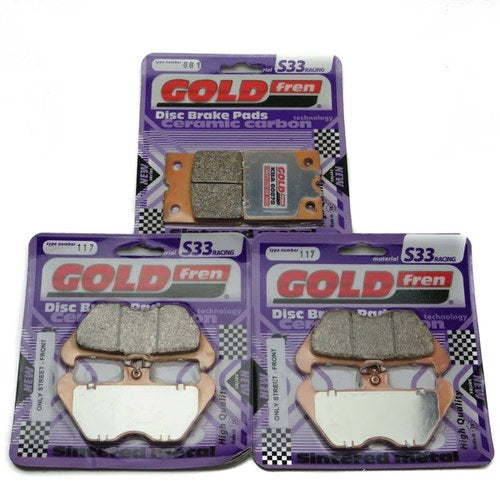 Goldfren S33 Brake Pads Front & Rear For Bmw R1100 R (Spoke wheel) 2006/1996