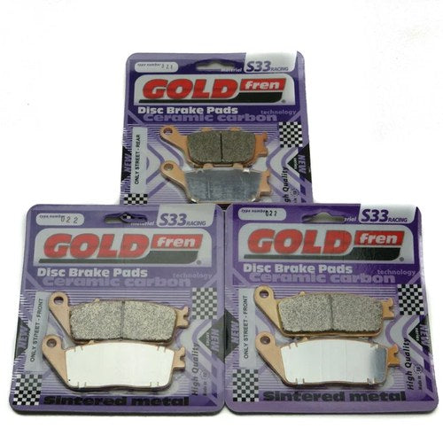 Goldfren S33 Brake Pads Front & Rear For Honda CBF600 N8/N9/NA Non ABS 2008-2011