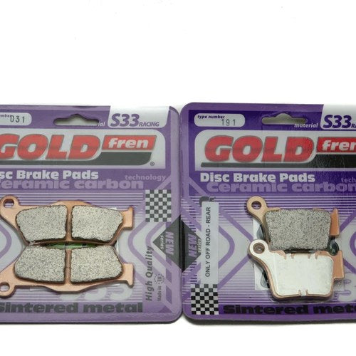 Goldfren S33 Brake Pads Front & Rear For Husqvarna CR 250 2005-2007