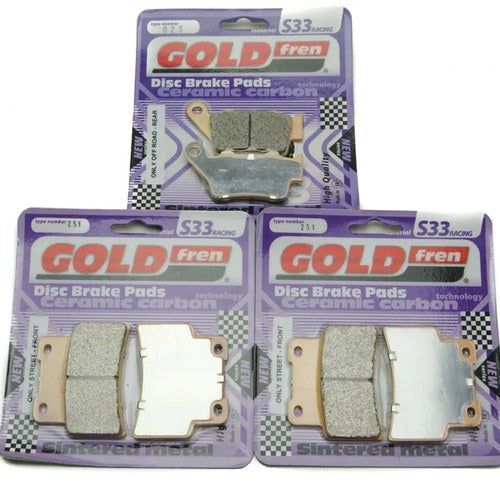 Goldfren S33 Brake Pads Front & Rear For Aprilia Shiver 750 GT 2009-2010