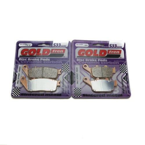 Goldfren S33 Brake Pads Front & Rear For Suzuki GW 250 L3 Inazuma 2013-2015