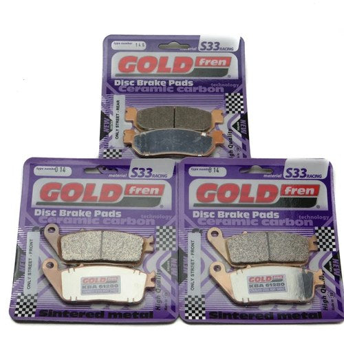 Goldfren S33 Brake Pads Front & Rear For Yamaha YP 400 R X-MAX Non ABS 2013-2016