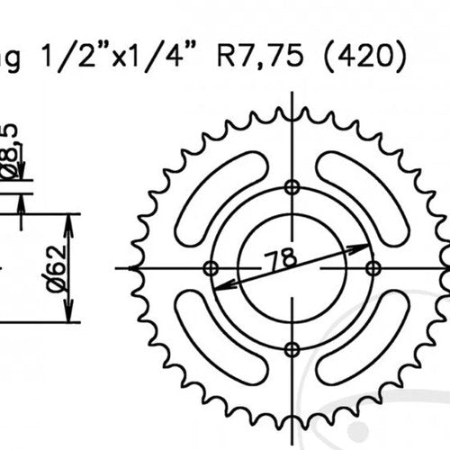 Rear Sprocket 37 Teeth For Suzuki LT-A 50 Quadmaster 2005