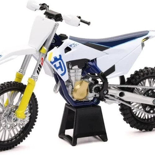 Newray Die Cast Model Husqvarna FC450, White / Blue, Scale 1:12