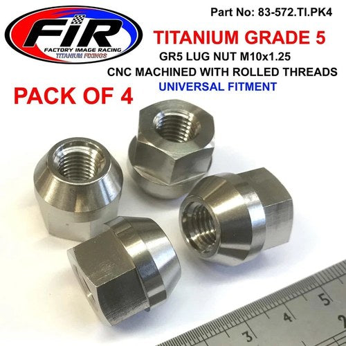 Titanium GR5 ATV Taper Wheel Nut M10X1.25, Beveled Nut, Pack OF 4