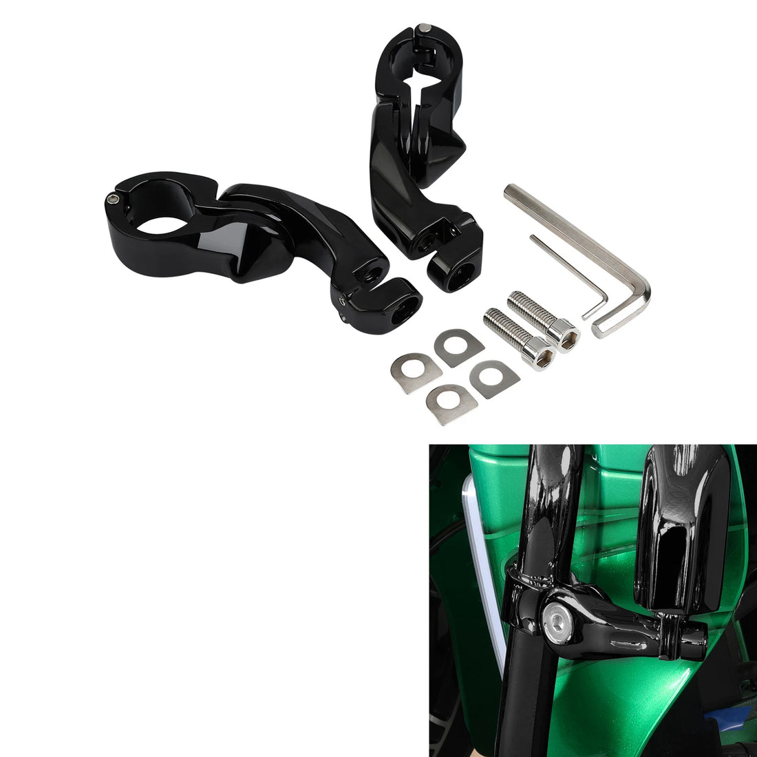 32mm 1 1/4" Short Angled Adjustable Highway Foot Peg Mount Kit Fit For Harley US