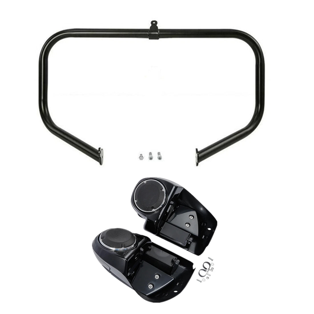 Engine Guard Bar Lower Vented Fairing Speaker Pod Fit For Harley Touring 14-23