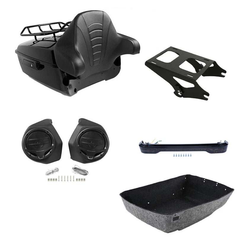 King Trunk Mount LED Light Speakers Fit For Harley Touring Road Glide 2014-2026